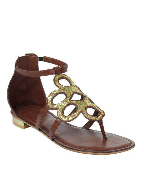 brown leatherette sandals - 10325425 - Very Small Image - 1