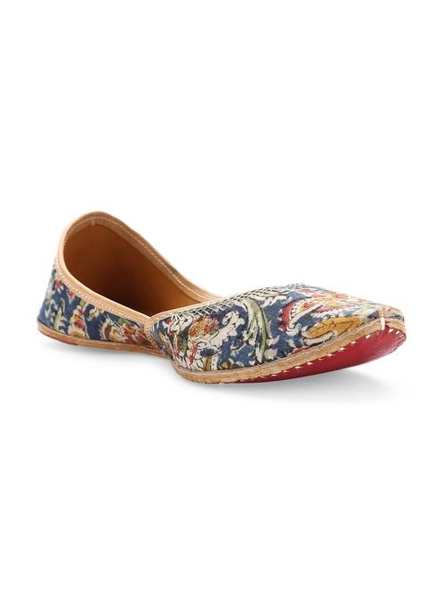 mouve indigo printed handmade cotton mojaris - 10327670 - Very Small Image - 1