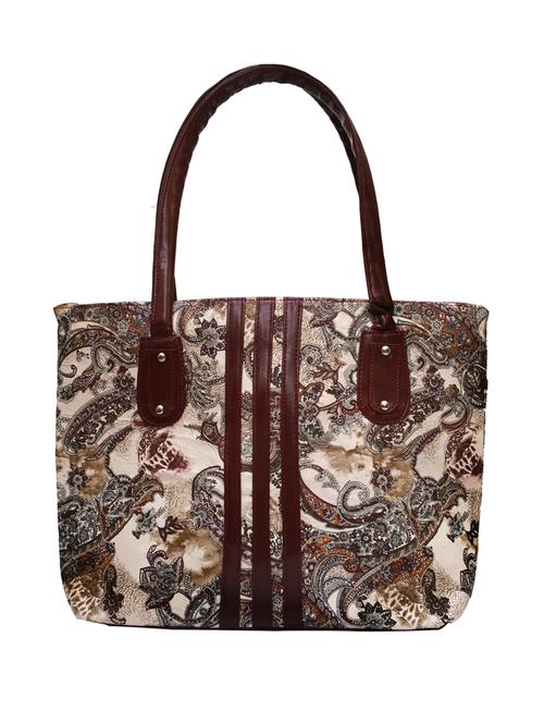 brown leatherette printed handbag - 10327677 - Very Small Image - 1