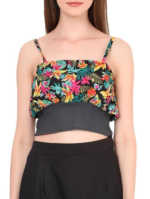 multi fabric crop top - 10329263 - Very Small Image - 1