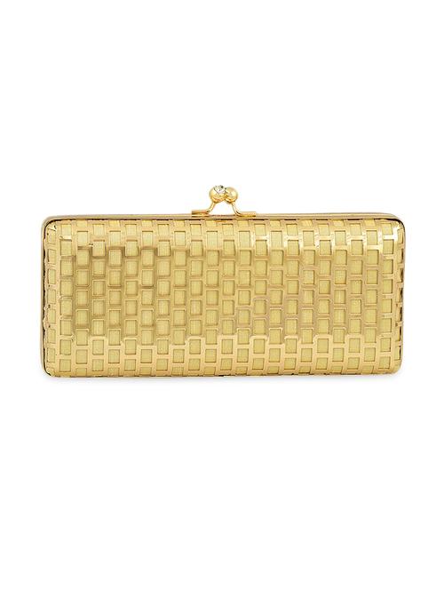 ank gold rectangular mesh box clutch - 10337582 - Very Small Image - 1