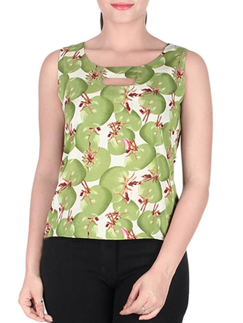sanchey green printed square cut top - 10342825 - Very Small Image - 1