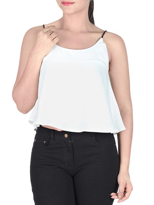 sanchey white solid strap top - 10342827 - Very Small Image - 1