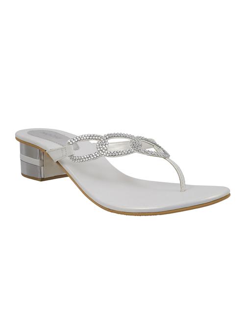white leatherette toe separator sandals - 10356655 - Very Small Image - 1