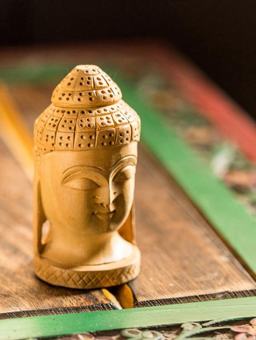 handmade wooden carved buddha showpiece - 10357279 - Very Small Image - 1