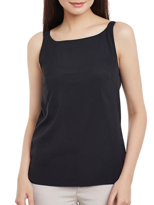 black poly crepe regular top - 10358506 - Very Small Image - 1
