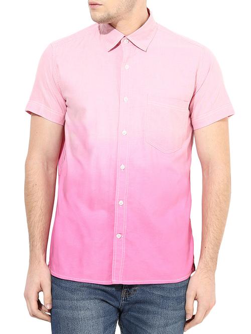 pink cotton casual shirt - 10358930 - Very Small Image - 1