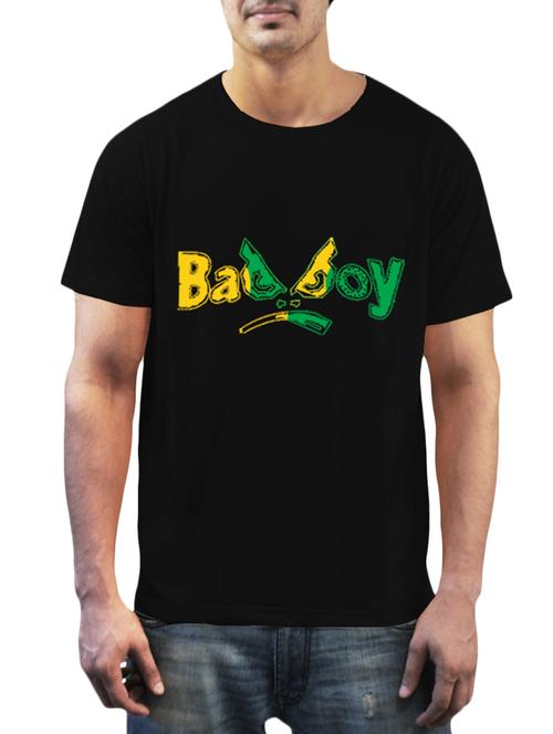 black colored cotton printed t- shirt - 10361868 - Very Small Image - 1