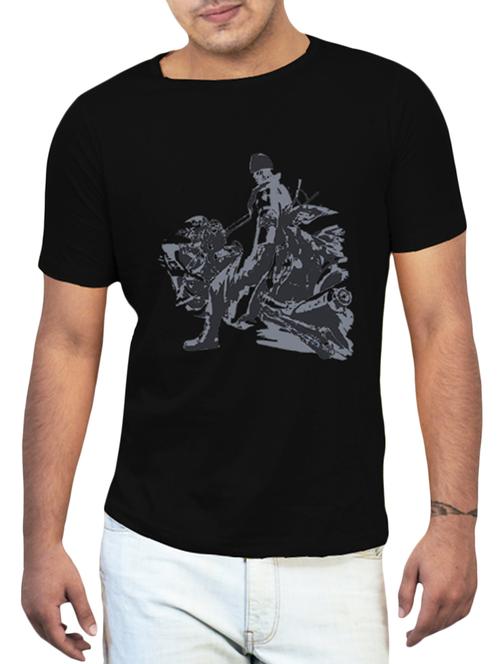 black colored cotton printed t- shirt - 10361922 - Very Small Image - 1