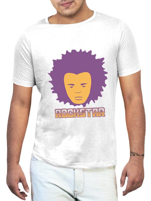 white colored cotton printed t- shirt - 10361938 - Very Small Image - 1
