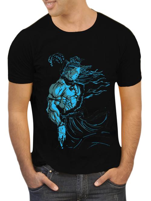 black colored cotton printed t- shirt - 10361951 - Very Small Image - 1