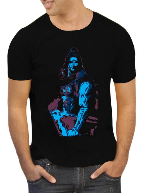 black colored cotton printed t- shirt - 10361956 - Very Small Image - 1