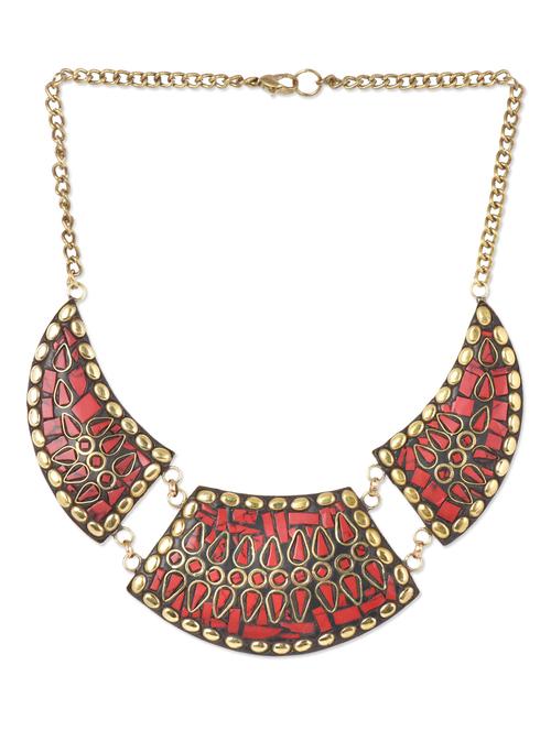 crescent inspired mosaic pattern necklace - 1036259 - Very Small Image - 1