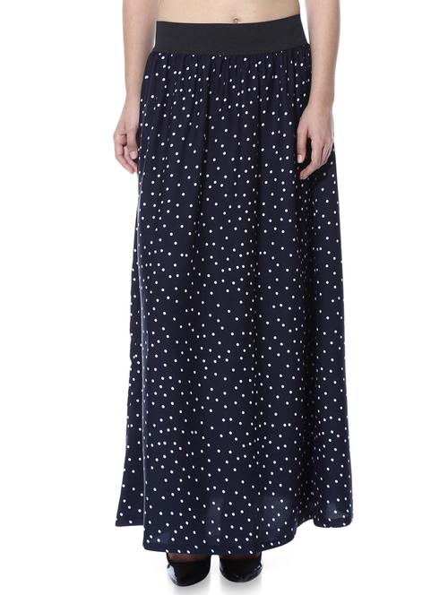 navy blue & white crepe skater skirts - 10362632 - Very Small Image - 1