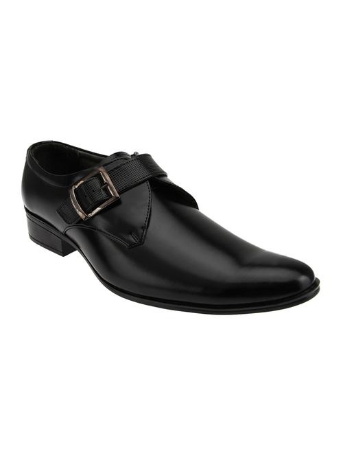 black leatherette monk straps - 10363157 - Very Small Image - 1