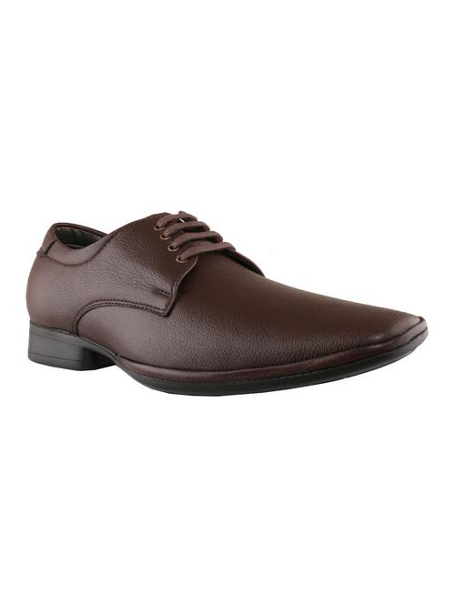 brown leatherette formal shoes - 10363203 - Very Small Image - 1