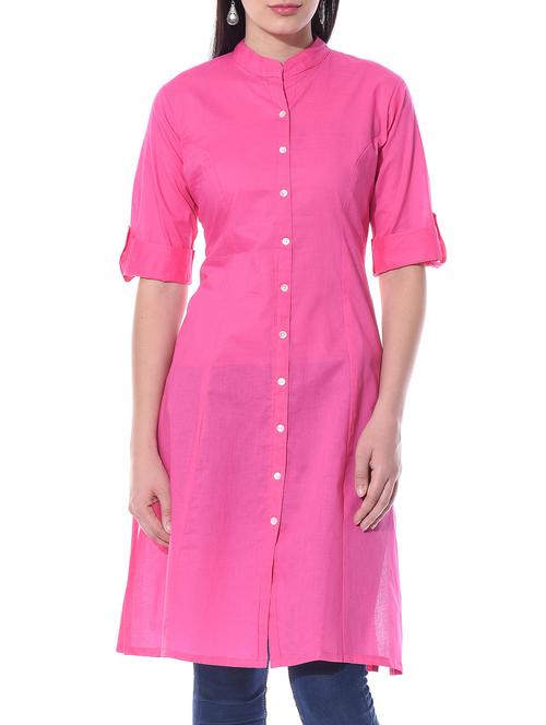 pink cotton kurta - 10363791 - Very Small Image - 1