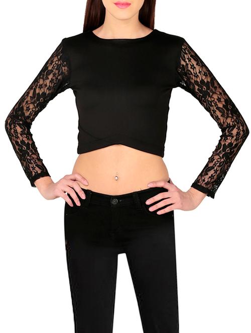 black crepe top - 10366256 - Very Small Image - 1