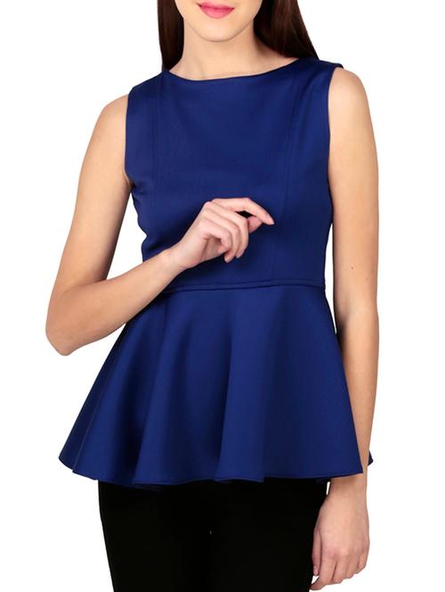 royal blue crepe top - 10366262 - Very Small Image - 1