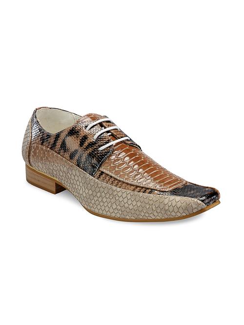 brown leatherette formal shoes - 10373181 - Very Small Image - 1