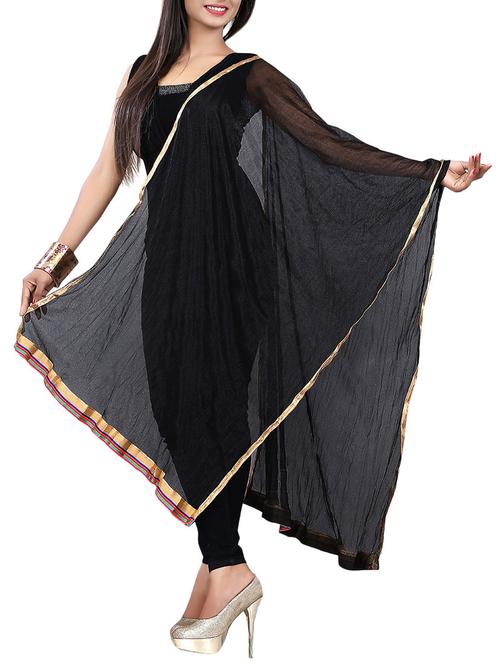 black cotton lycra dupatta - 10373764 - Very Small Image - 1