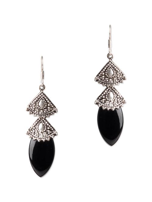 mohh india 92.5 silver earrings with black onyx stones - 10374540 - Very Small Image - 1