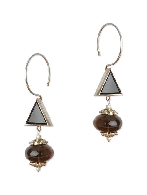 mohh india 92.5 silver embellished long earrings - 10374557 - Very Small Image - 1