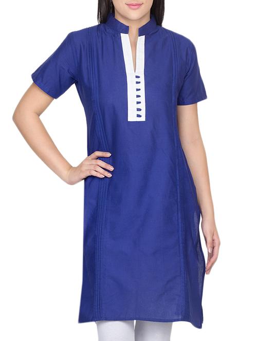blue cotton kurta - 10380929 - Very Small Image - 1