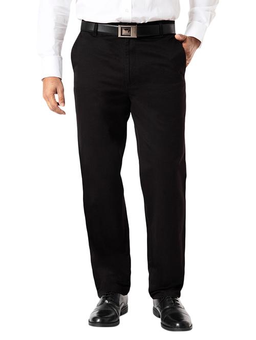 black colored, cotton casual trouser - 10381122 - Very Small Image - 1