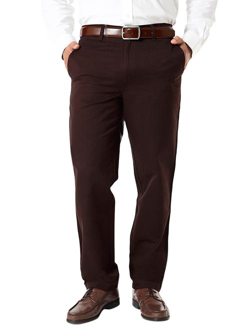 brown colored, cotton casual trouser - 10381127 - Very Small Image - 1