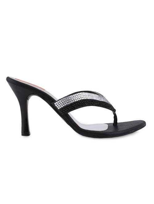 black and silver leatherette stilettos - 1038370 - Very Small Image - 1