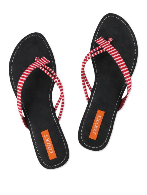 red and white striped leatherette slippers - 1038388 - Very Small Image - 1