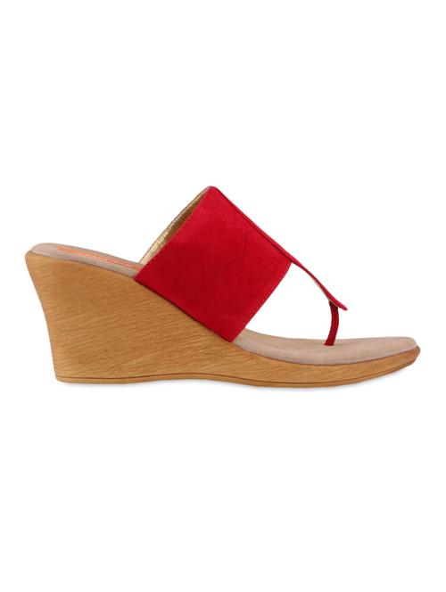 red faux suede wedge heels - 1038392 - Very Small Image - 1