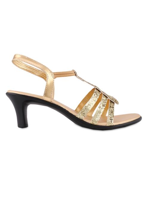gold strappy leatherette sandals - 1038401 - Very Small Image - 1