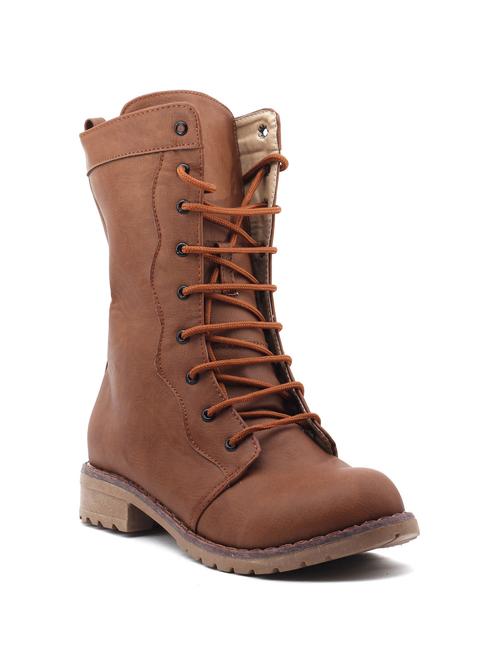 tan leatherette calf boot - 10387300 - Very Small Image - 1