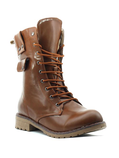 tan leatherette calf boot - 10387308 - Very Small Image - 1