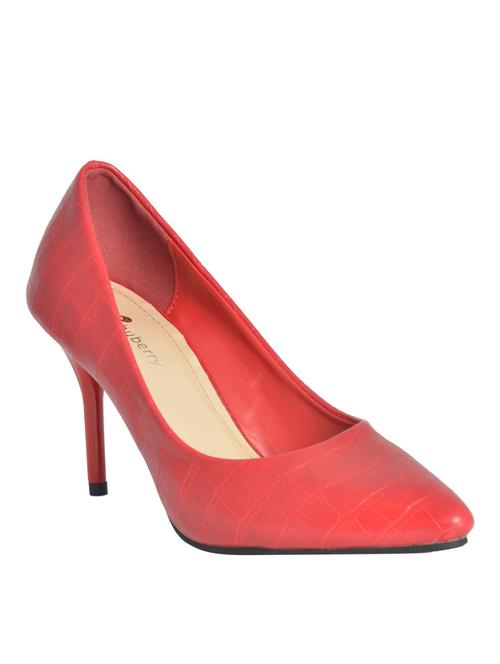 red leatherette slip on pumps - 10387381 - Very Small Image - 1