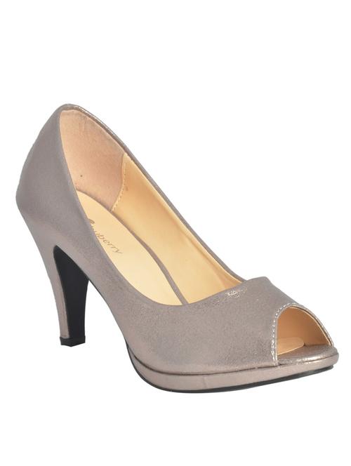 grey faux leather closed back sandals - 10387470 - Very Small Image - 1