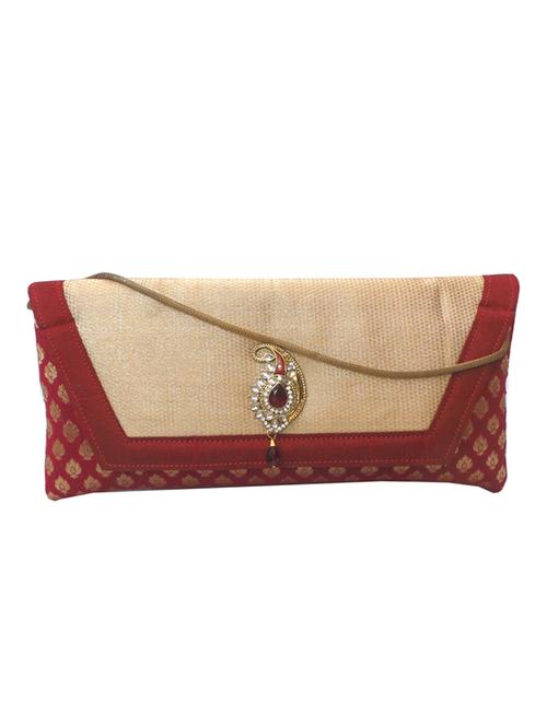 maroon silk clutch - 10394738 - Very Small Image - 1