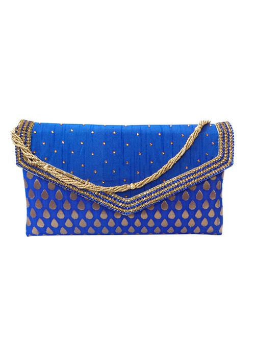 blue silk clutch - 10394794 - Very Small Image - 1