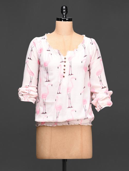 stork print smock top - 1039951 - Very Small Image - 1