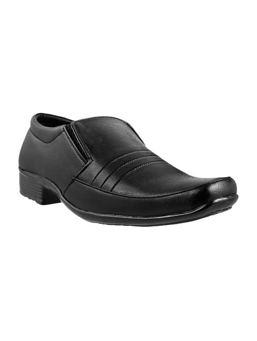 black leatherette slip ons - 10403149 - Very Small Image - 1