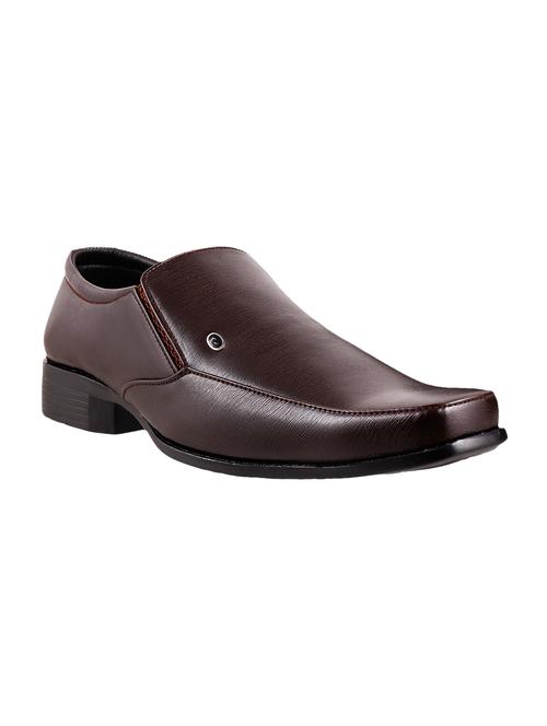 brown leatherette slip ons - 10403151 - Very Small Image - 1