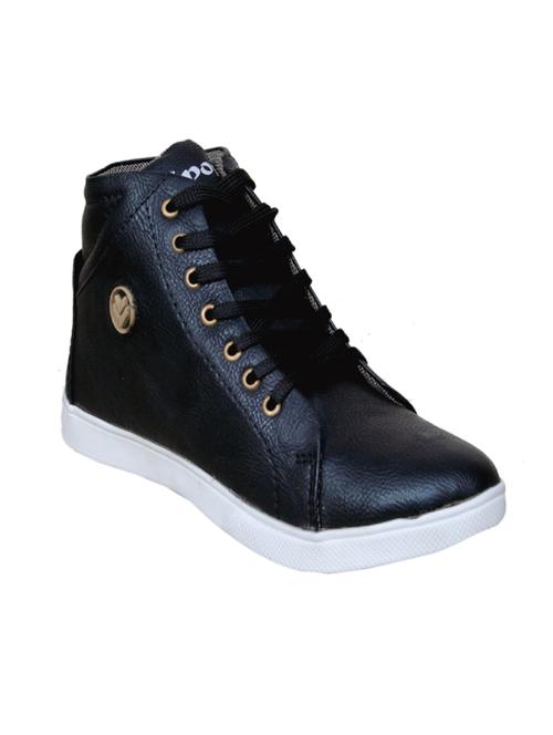 black leatherette lace up sneaker - 10408825 - Very Small Image - 1