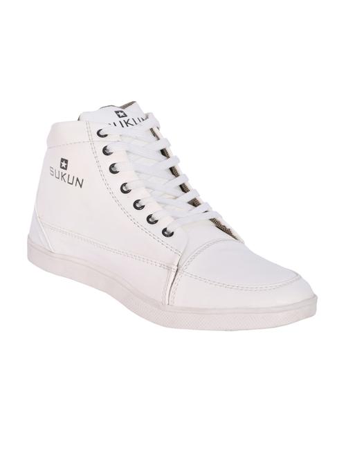 white synthetic lace up sneakers - 10408835 - Very Small Image - 1