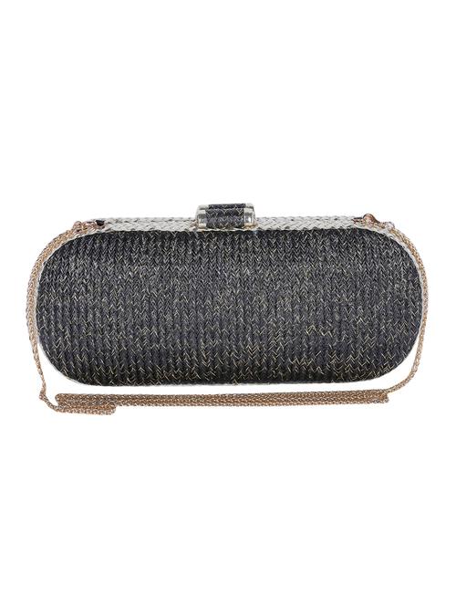 black , gold jute clutch - 10412992 - Very Small Image - 1