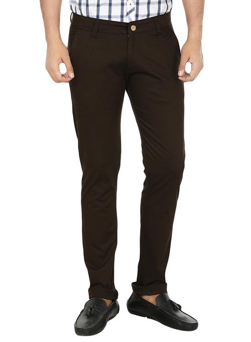 brown cotton casual trouser - 10413299 - Very Small Image - 1