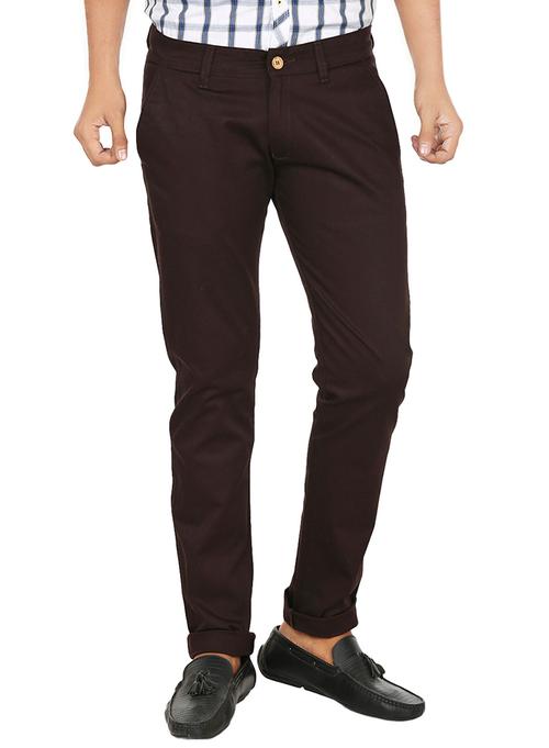 brown cotton chinos - 10413301 - Very Small Image - 1