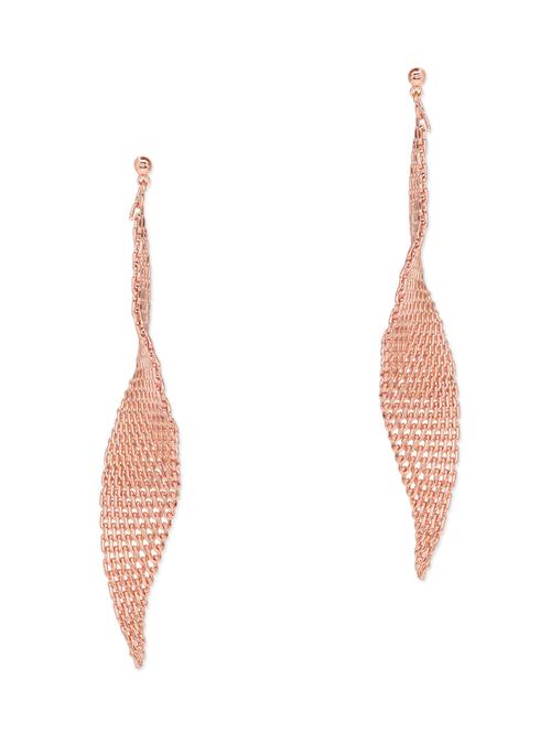 woven mesh twisted chandelier rose gold earrings - 10414413 - Very Small Image - 1