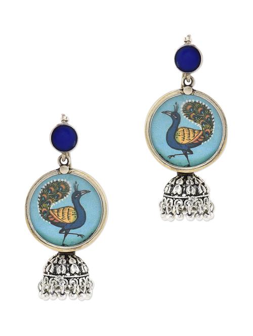 anetra multicoloured german silver jhumkas - 10415742 - Very Small Image - 1